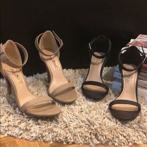 BOGO Black Nude Ankle strap Heels Sandals